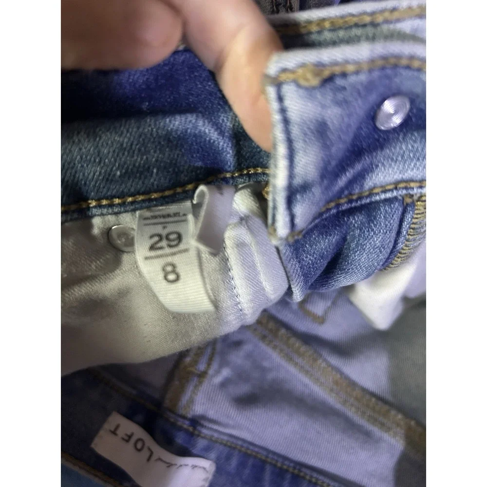 Loft The Skinny Jeans‎ Women's 29/8 Light Wash Distressed Raw Hem